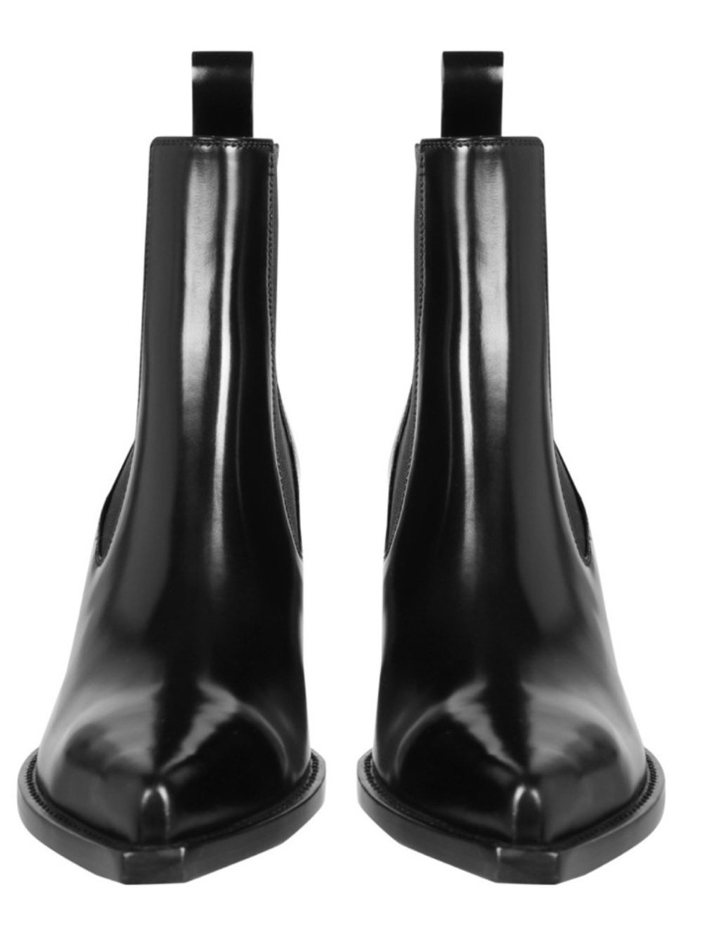 New! BOTTEGA VENETA Shiny Black Leather Pointed Ankle  “The Lean” boot sz 7.5